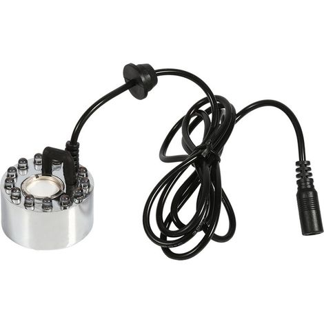 Fontaine à brume ultrasonique 24V multicolore, humidificateur d'air avec adaptateur secteur US 100-240V, brumisateur décoratif pour intérieur (1/5)