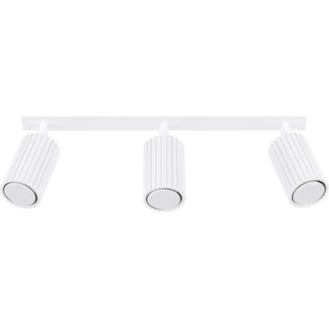 Spot aluminium GU10 orientable blanc 3 flammes oblongues Moderne Spot