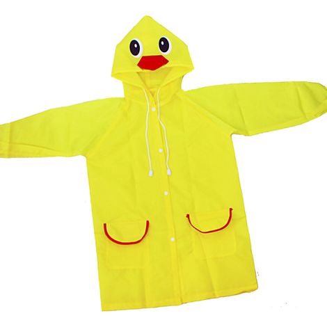Imperméable Enfant Motif Animal Coloré Dessin Animé Écologique Protection Pluie Élève Jaune