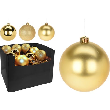 Sfera natalizia in plastica PS 12 cm oro modello assortito PERAGA CHRISTMAS