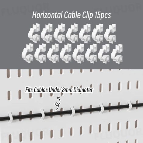(H clips de câble L) Organisateur mural sans perçage pour panneau perforé, étagères de rangement modulaires avec crochets et accessoires, salle de jeux, cuisine, bureau (1/5)