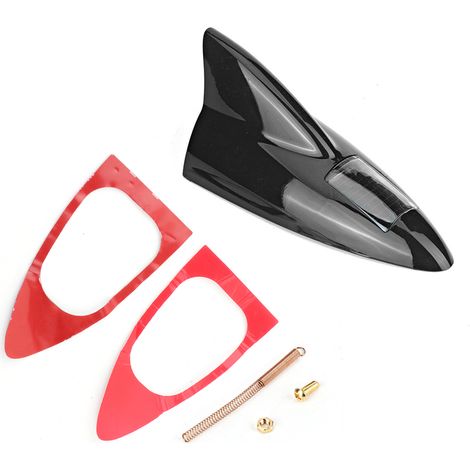 12LED Feu de Voiture Solaire Clignotant Antenne Requin Lumière d'Avertissement Accessoire Auto Noir (1/5)