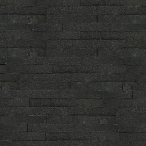 Decoon – Plaquette de parement en pierre naturelle 0,468 m2 – Quartz noir – Dimensions 40 x 10 cm – Épaisseur 0,8 à 1,4 cm