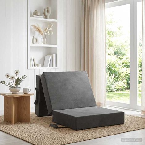 Sofá Cama Plegable 90 x 63 x 45 cm Gris oscuro (1/5)