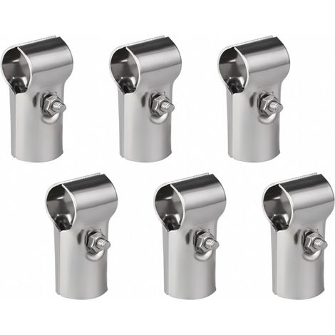 Ein Set aus 6 T-Stücken, 25 mm, Edelstahl-Rohrverschraubungen, verstellbare T-Stücke, mit Schrauben und Muttern. (1/5)