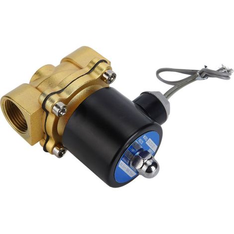 Électrovanne en laiton 220V AC normalement fermée, vanne électrique à commande rapide pour systèmes pneumatiques automatiques. (1/5)