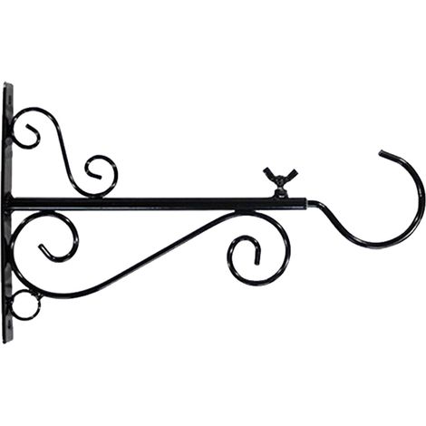 Support Pour Porte-Objets Murale - En Fer Noir - Réglable Jusqu'à 40 cm - Convient Pour Boucles De Suspension Extérieure Intérieure - 1 Pièce (1/5)