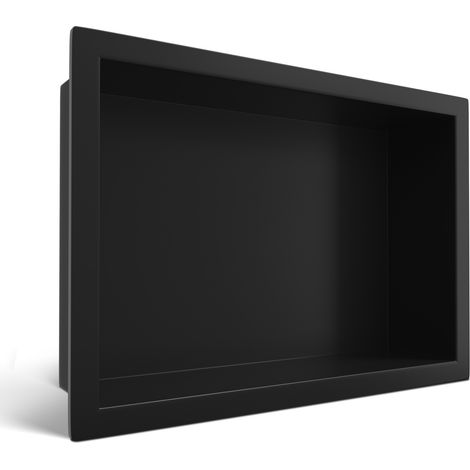 Estante empotrado Wall-BOX ONE de acero inoxidable negro, 30x20x10 cm (1/4)