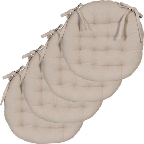 Atout Lot de 4 Galettes de Chaise Rondes Bicolores D.40cm, Taupe/Anthracite