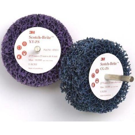 Roue abrasive non tissee 3M Scotch-Brite Clean and Strip CG-ZS 150 x 25 x 8mm Grain Extra gros Bleu