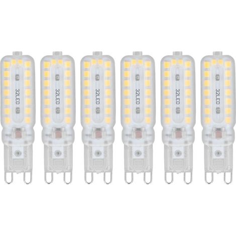 Ampoules LED G9 7W, variable, éclairage à 360 °, ampoule de remplacement pour lampe murale, bureau, armoire, blanc chaud, 220-240V, 6 pièces (1/5)
