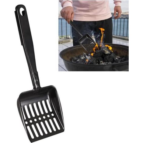 Tamis à cendres pour poêle à bois creux, Pelle de Cheminée Creuse en Fer, outils à Charbon de Poêle à Bois, Résistant à la Chaleur (1/5)