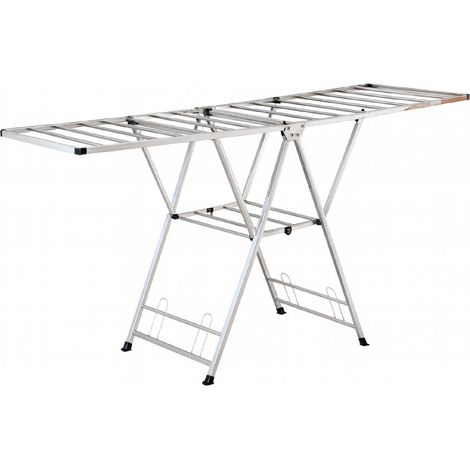 Stendibiancheria In Acciaio Inox 180 Cm Pieghevole Stendino Robusto Griglia Antipiega Portatile Per Uso Interno Esterno Piedini Antiscivolo Salvaspazio Stenditoio (1/5)