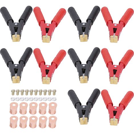 5 paires de clips de câble de batterie, pince Crocodile isolée robuste, testeur électrique 1000A (1/5)