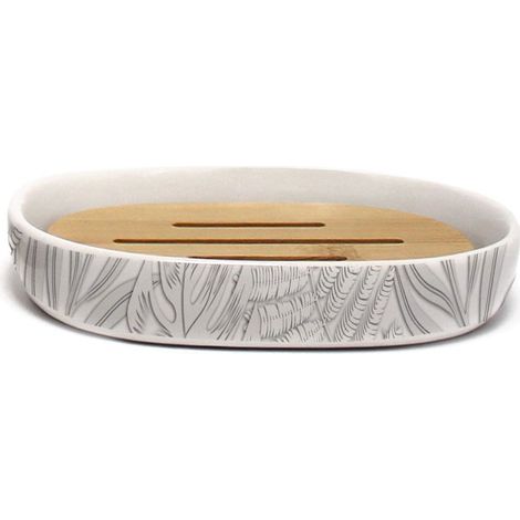 Porte Savon Imprimé "Amber" 12cm Gris (1/3)