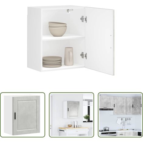 Wandregal - Küchen-Hängeschrank Porto Betongrau Holzwerkstoff (1/5)
