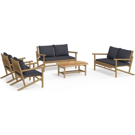 Maison Exclusive - 5-tlg. Garten-Lounge-Set mit Dunkelgrauen Kiss