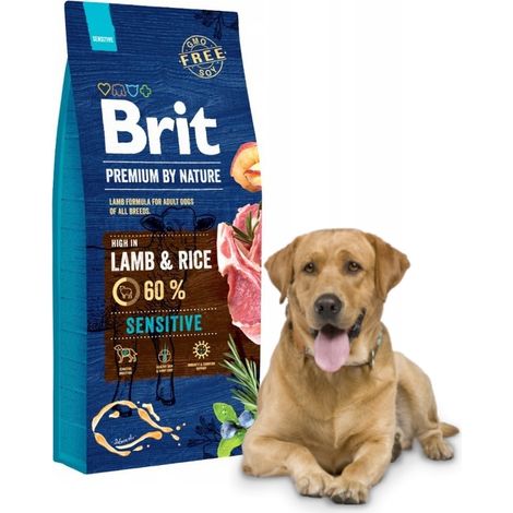 Alimento seco para perros BRIT Premium By Nature Sensitive Lamb 15 kg (1/4)