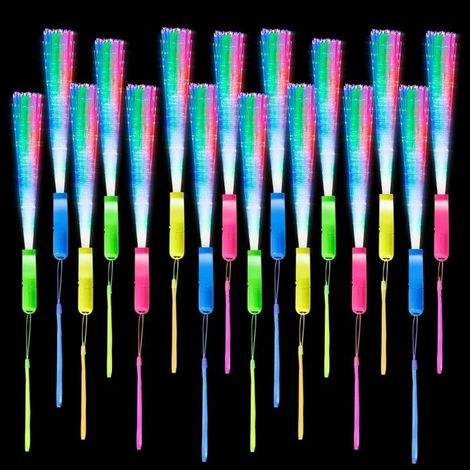 24 Pcs Bâton Lumineux LED, Fibre Optique Lumineuse, Bracelet Fluorescent Lumineux (1/5)
