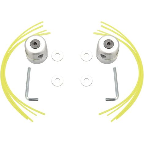 Lot de 2 têtes de débroussailleuse en aluminium et nylon pour débroussailleuse à essence et herbe (1/5)