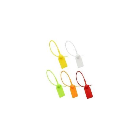 Etiquetas para bridas de cables, 100 unidades. Etiquetas de plástico autoblocantes para ropa, zapatos, bolsos, logística y transporte.