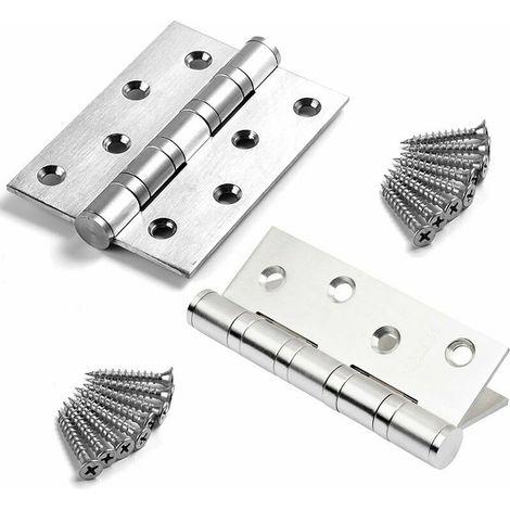 Conjuntos de bisagras resistentes en acero inoxidable, para puertas de madera/inox, conectores de muebles, protección para puertas y cajones (blanco) (1/4)