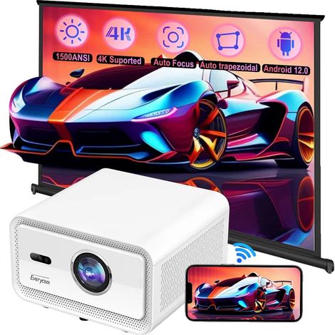 Filiyano-Vidéoprojecteur, 1500 lumens ANSI, compatible avec la résolution 4K, distance de projection de 1 à 9 mètres, taille d'image de 40 à 300