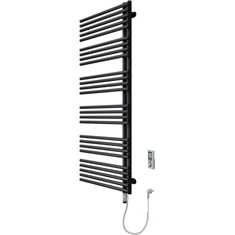 SCHÖNER WOHNEN-Kollektion Design-Heizkörper CELIA inklusive Heizstab 3 und Befüllung, 151 x 60 cm, Mattschwarz, Version Rechts