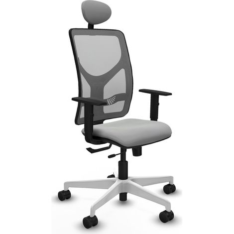 Silla de oficina piqueras y crespo Motilla gris tela piel sintética (1/2)