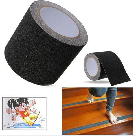 Ruban antidérapant noir pour escaliers - 10 cm x 5 m (1/5)