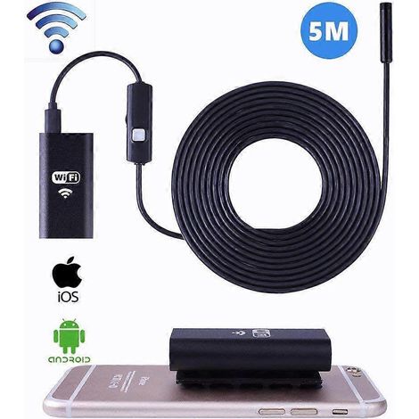 Industrielles HD 720p 8mm WiFi-Endoskop für iOS Apple- und Android-Smartphones, mit starrem Kabel (2 m) (1/5)