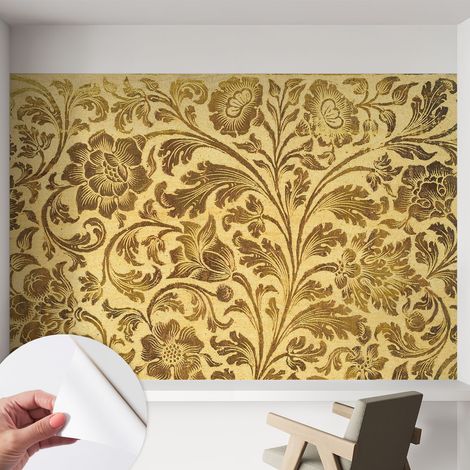 Selbstklebend Tapete - abwaschbar - Raumgestaltung Schlafzimmer Wohnzimmer Tapete Blumiges Muster 152x104 cm (1/5)