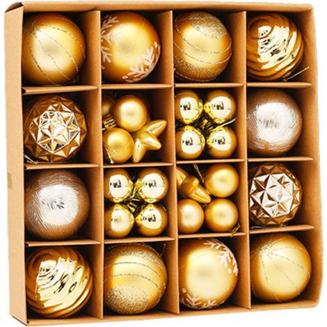 Boule De Décoration De Noël - En Plastique Épais - Pour Arbre De Noël Intérieur Extérieur - Lot De 44 Pièces (1/5)