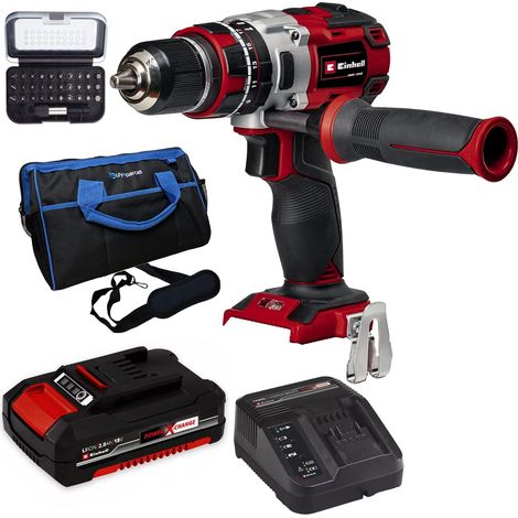 Einhell TE-CD Cordless Combi Drill Brushless 18v Metal Chuck + Battery + Bit Set (1/5)