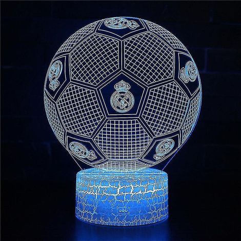 Lampe de chevet LED à illusion d'optique 3D, 7 couleurs, tactile, style Art Déco, pour chambre d'enfant. (1/4)