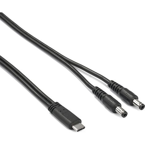 PD-zu-DC-Kabel, Typ-C auf zwei 5,52,5 mm 20V Schnellladekabel für Laptops, PD-Leiterdraht, 1 Meter. (1/5)