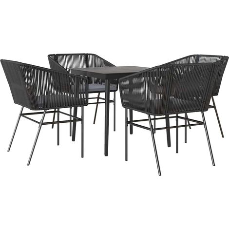 Maison Exclusive - Juego de comedor jardín 5 piezas cojines ratán (1/5)
