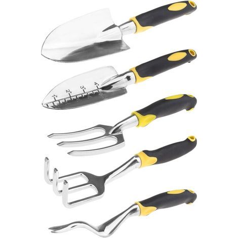 5pcs Ensemble d'outils de Jardin, Plantation à la Main Intérieure et Extérieure pour Jardinier Débutant (Alliage d'Aluminium) (1/4)
