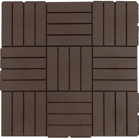 Dalles de patio emboîtables, 30 cm x 30 cm x 2 cm, 9-pack, Couverture : 0,81 m², Poids : 2,7 kg, Fini antidérapant (1/5)