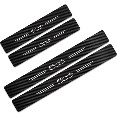 (Pour 500L Type 1) Protections de seuil de porte autocollantes pour Fiat 500,500C (2012),500X,500L et Abarth 695 - Accessoires en fibre de carbone pour seuils de porte (1/3)