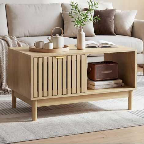 Couchtisch mit Stauraum 80x50 cm in Eicheoptik OKMYHOME (1/5)