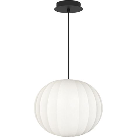 Suspension, Suspension abat jour blanc BELOUNE S2 Noir en Fabric, Aluminor (1/4)