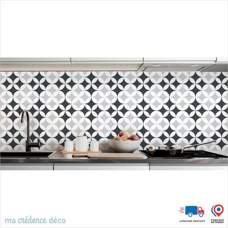 Crédence : Rosaces et couleurs - Couleur Gris anthracite - Alu composite - 60 - 120 (1/3)