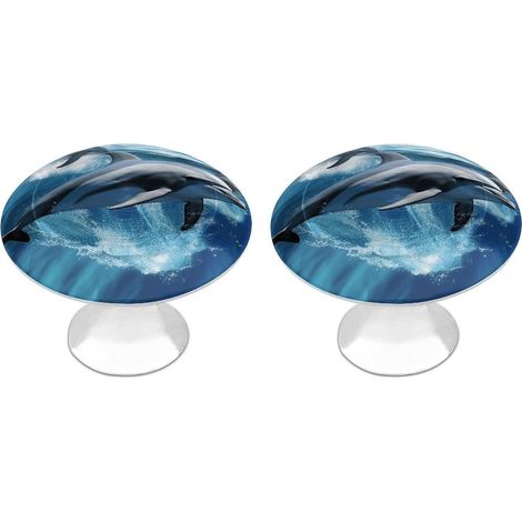Boutons de porte ronds en acier inoxydable forme dauphin, motif (1/5)