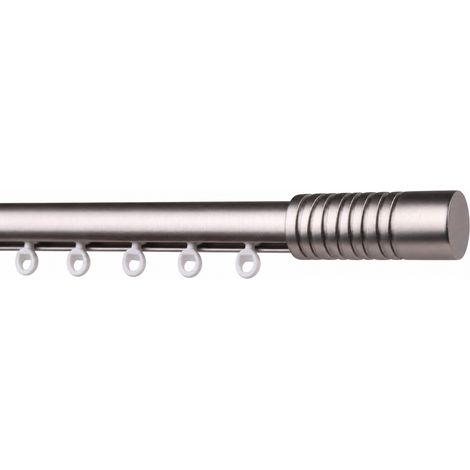 Kit rail à rideau Ø20 mm Chrome Mat 200 cm - Embout Vrillé - Fixation Plafond (1/3)