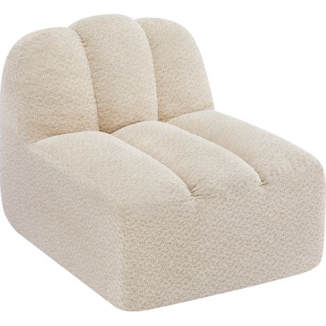 Canapé sans accoudoirs Brravo en polaire granuleuse - Beige Blanc (1/5)