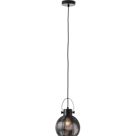 BRILLIANT Lampe Sambo Pendelleuchte 20cm schwarz 1x A60, E27, 60W, geeignet für Normallampen (nicht enthalten) In der Höhe einstellbar / Kabel kürzbar
