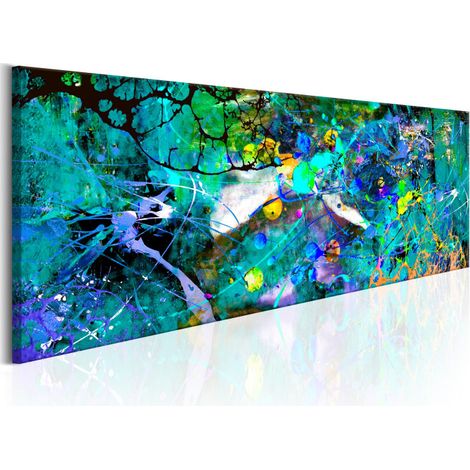 Tableau Imprimé "Sapphire Jungle" 40 x 120 cm (1/2)