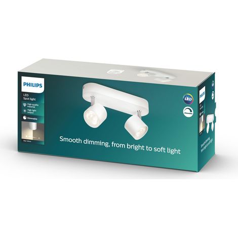 SPOT PLAFONNIER BLANC LED 2X4. 5W (1/4)