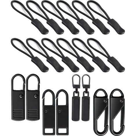 20 x Reißverschlüsse, Reparaturschieber, Reißverschlussköpfe, abnehmbare Reißverschlüsse, für Gepäck, Rucksack, Spielzeug, Zelte, (12 x Kabelbinder und 8 x abnehmbare Metallreißverschlüsse)